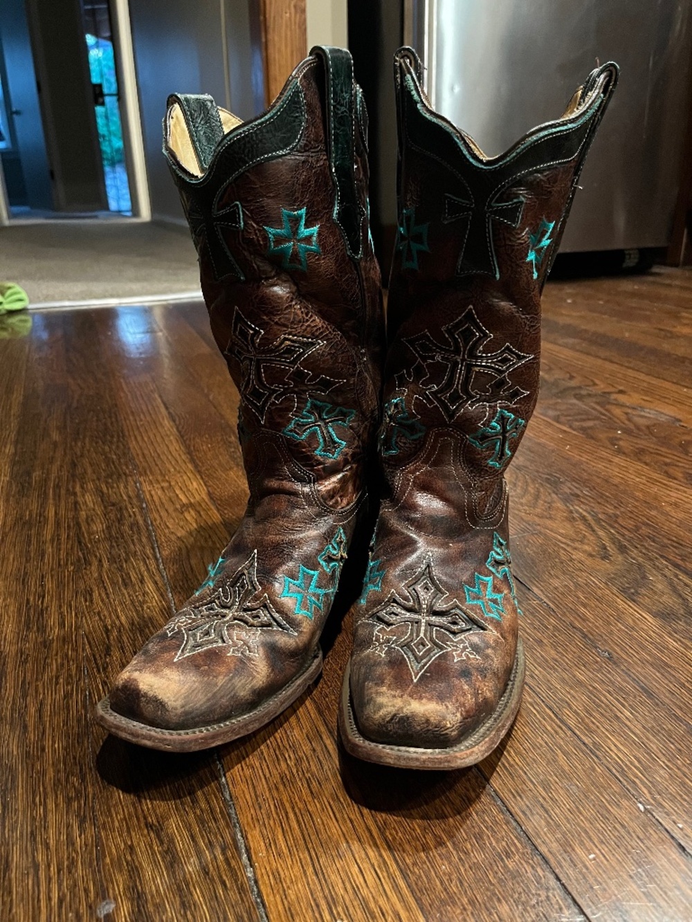 Dark Brown Cross Designed Corrals